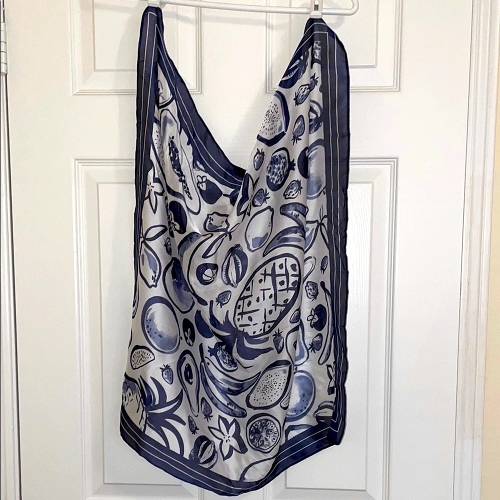 💙 NEW Silky Square Fruit Print Scarf